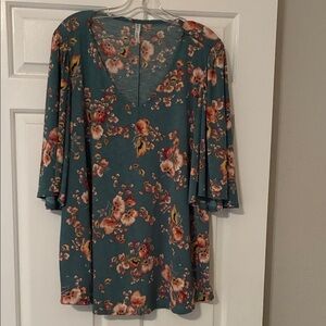 Scarlett Teal Floral Top